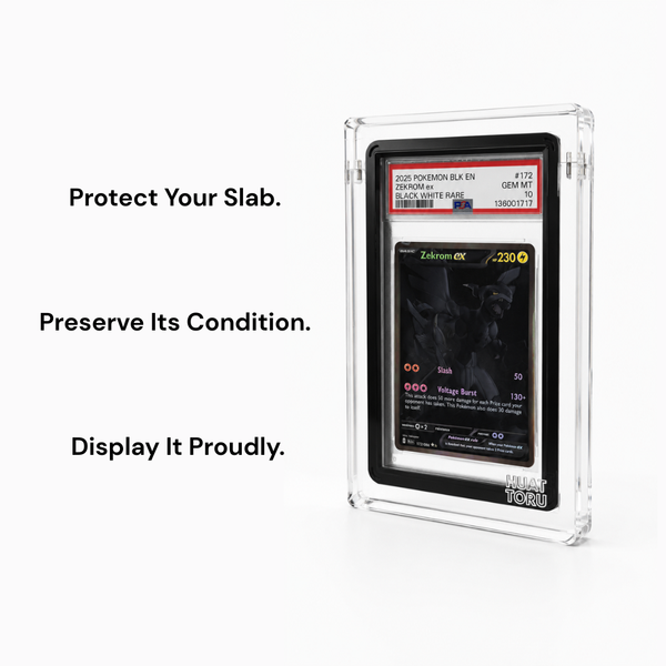 Premium Slab Guard Acrylic Case PSA Metal Guards Clear Display Curved Edge UV Protection